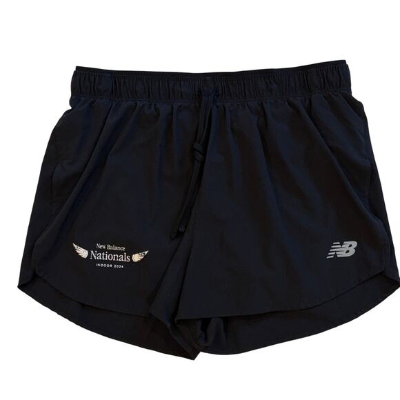 New Balance Nationals Running Shorts 2" Men Medium Black Brief Lined Perforated - Picture 1 of 11